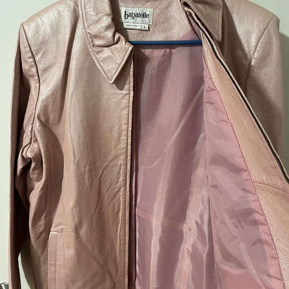 Way Vintage Shimmery Bagatelle Blush Leather Jacket - Picture 7 of 8